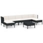 vidaXL Set de muebles de jardín 8 pzas y cojines ratán sintético negro vidaXL Set de muebles de jardín 8 pzas y cojines ratán sintético negro