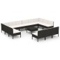 vidaXL Set de muebles de jardín 14 pzas cojines ratán sintético negro vidaXL Set de muebles de jardín 14 pzas cojines ratán sintético negro