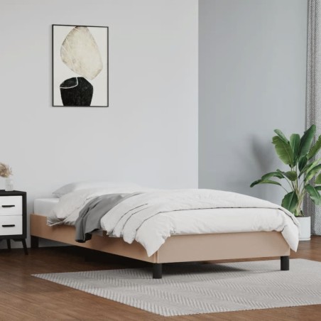 vidaXL Estructura de cama cuero sintético color capuchino 80x200 cm