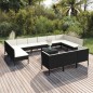 vidaXL Set de muebles de jardín 14 pzas cojines ratán sintético negro vidaXL Set de muebles de jardín 14 pzas cojines ratán sintético negro