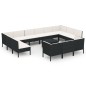 vidaXL Set de muebles de jardín 14 pzas cojines ratán sintético negro vidaXL Set de muebles de jardín 14 pzas cojines ratán sintético negro