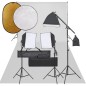 vidaXL Kit de estudio fotográfico con set de luces, fondo y reflector vidaXL Kit de estudio fotográfico con set de luces, fondo y reflector