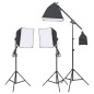 vidaXL Kit de estudio fotográfico con set de luces, fondo y reflector vidaXL Kit de estudio fotográfico con set de luces, fondo y reflector