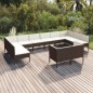 vidaXL Set muebles de jardín 12 pzas y cojines ratán sintético marrón vidaXL Set muebles de jardín 12 pzas y cojines ratán sintético marrón