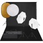 vidaXL Kit de estudio fotográfico con set de luces, fondo y reflector vidaXL Kit de estudio fotográfico con set de luces, fondo y reflector