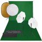 vidaXL Kit de estudio fotográfico con set de luces, fondo y reflector vidaXL Kit de estudio fotográfico con set de luces, fondo y reflector