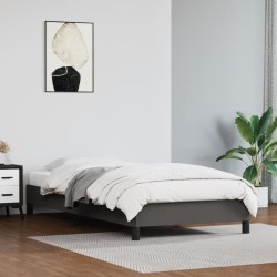 vidaXL Estructura de cama cuero sintético gris 90x190 cm