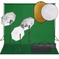 vidaXL Kit de estudio fotográfico con set de luces, fondo y reflector vidaXL Kit de estudio fotográfico con set de luces, fondo y reflector