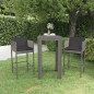 vidaXL Set muebles bar jardín 3 piezas y cojines ratán sintético gris vidaXL Set muebles bar jardín 3 piezas y cojines ratán sintético gris