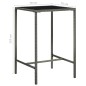 vidaXL Set muebles de bar jardín 5 pzas y cojines ratán sintético gris vidaXL Set muebles de bar jardín 5 pzas y cojines ratán sintético gris
