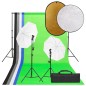 vidaXL Kit de estudio fotográfico con set de luces, fondo y reflector vidaXL Kit de estudio fotográfico con set de luces, fondo y reflector