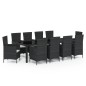 vidaXL Juego de comedor de jardín 11 pzas con cojines ratán PE negro vidaXL Juego de comedor de jardín 11 pzas con cojines ratán PE negro