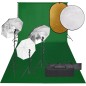vidaXL Kit de estudio fotográfico con set de luces, fondo y reflector vidaXL Kit de estudio fotográfico con set de luces, fondo y reflector