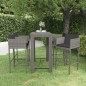 vidaXL Set muebles bar jardín 5 piezas y cojines ratán sintético gris vidaXL Set muebles bar jardín 5 piezas y cojines ratán sintético gris