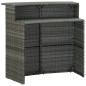 vidaXL Set de muebles bar jardín 3 pzas y cojines ratán sintético gris vidaXL Set de muebles bar jardín 3 pzas y cojines ratán sintético gris