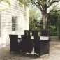vidaXL Juego de comedor de jardín 7 piezas ratán sintético negro vidaXL Juego de comedor de jardín 7 piezas ratán sintético negro