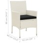 vidaXL Juego comedor de jardín 5 pzas y cojines ratán sintético blanco vidaXL Juego comedor de jardín 5 pzas y cojines ratán sintético blanco
