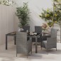 vidaXL Set de comedor de jardín 5 pzas y cojines ratán sintético gris