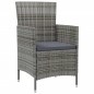 vidaXL Set de comedor de jardín 7 pzas y cojines ratán sintético gris vidaXL Set de comedor de jardín 7 pzas y cojines ratán sintético gris