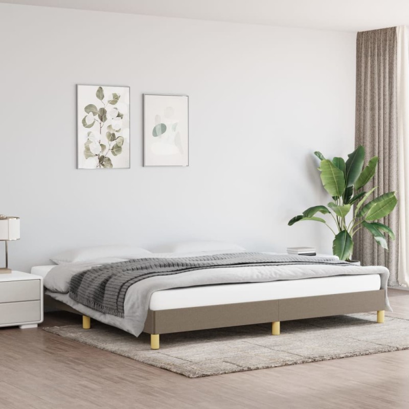 vidaXL Estructura de cama de tela gris taupe 200x200 cm vidaXL Estructura de cama de tela gris taupe 200x200 cm
