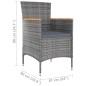 vidaXL Set de comedor de jardín 9 pzas y cojines ratán sintético gris vidaXL Set de comedor de jardín 9 pzas y cojines ratán sintético gris