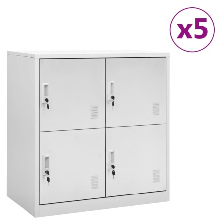 vidaXL Armarios taquilla 5 uds de acero gris claro 90x45x92,5 cm