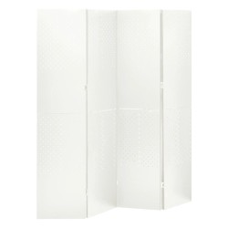 vidaXL Biombos divisores de 4 paneles 2 uds blanco acero 160x180 cm
