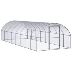vidaXL Gallinero de exterior de acero galvanizado 3x8x2 m