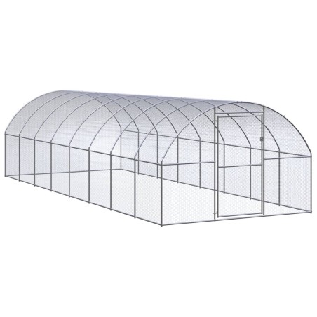 vidaXL Gallinero de exterior de acero galvanizado 3x8x2 m