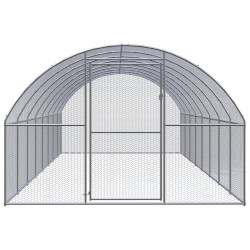 vidaXL Gallinero de exterior de acero galvanizado 3x8x2 m