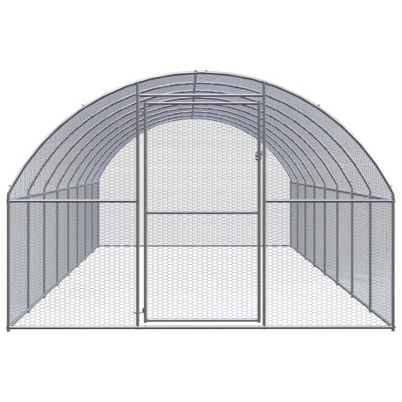 vidaXL Gallinero de exterior de acero galvanizado 3x8x2 m