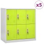 vidaXL Armarios taquilla 5 uds de acero gris y verde 90x45x92,5 cm vidaXL Armarios taquilla 5 uds de acero gris y verde 90x45x92,5 cm