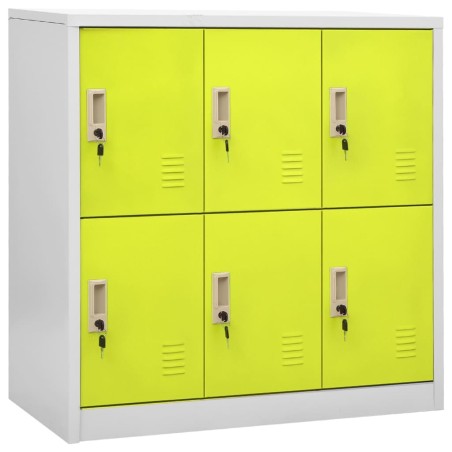 vidaXL Armarios taquilla 5 uds de acero gris y verde 90x45x92,5 cm