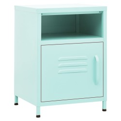 vidaXL Mesitas de noche 2 uds acero verde menta 35x35x51 cm
