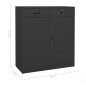 vidaXL Armario de oficina con macetero acero antracita 90x40x125 cm vidaXL Armario de oficina con macetero acero antracita 90x40x125 cm