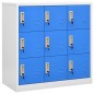 vidaXL Armarios taquilla 5 uds acero gris claro y azul 90x45x92,5 cm vidaXL Armarios taquilla 5 uds acero gris claro y azul 90x45x92,5 cm