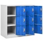 vidaXL Armarios taquilla 5 uds acero gris claro y azul 90x45x92,5 cm vidaXL Armarios taquilla 5 uds acero gris claro y azul 90x45x92,5 cm