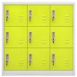 vidaXL Armarios taquilla 5 uds de acero gris y verde 90x45x92,5 cm