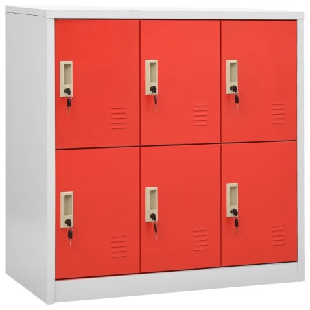 vidaXL Armarios taquilla 2 uds de acero gris claro y rojo 90x45x92,5 cm