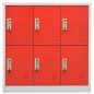 vidaXL Armarios taquilla 2 uds de acero gris claro y rojo 90x45x92,5 cm vidaXL Armarios taquilla 2 uds de acero gris claro y rojo 90x45x92,5 cm