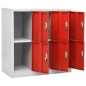 vidaXL Armarios taquilla 2 uds de acero gris claro y rojo 90x45x92,5 cm vidaXL Armarios taquilla 2 uds de acero gris claro y rojo 90x45x92,5 cm