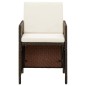 vidaXL Set de comedor jardín 9 pzas y cojines ratán sintético marrón