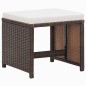 vidaXL Set de comedor jardín 9 pzas y cojines ratán sintético marrón