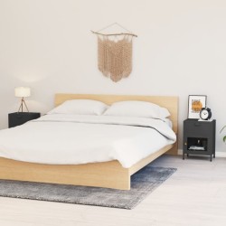 vidaXL Mesitas de noche 2 uds acero y cristal antracita 40x30x54,5 cm 