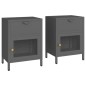 vidaXL Mesitas de noche 2 uds acero y cristal antracita 40x30x54,5 cm vidaXL Mesitas de noche 2 uds acero y cristal antracita 40x30x54,5 cm