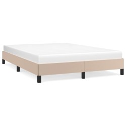 vidaXL Estructura de cama cuero sintético color capuchino 140x190 cm