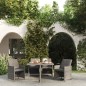vidaXL Set comedor de jardín 5 piezas con cojines ratán sintético gris vidaXL Set comedor de jardín 5 piezas con cojines ratán sintético gris