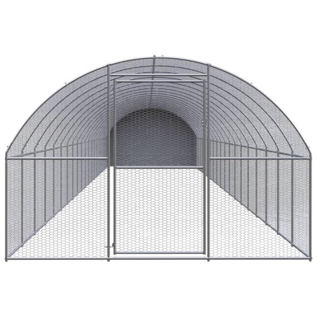 vidaXL Gallinero de exterior de acero galvanizado 3x20x2 m