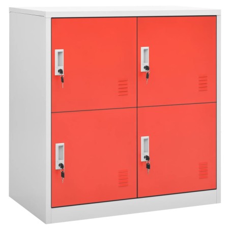 vidaXL Armarios taquilla 2 uds de acero gris y rojo 90x45x92,5 cm