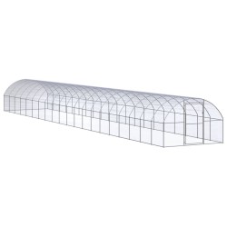 vidaXL Gallinero de exterior de acero galvanizado 3x20x2 m